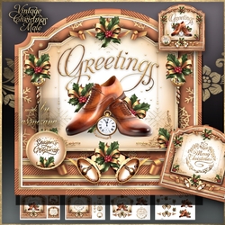 Vintage Christmas Male Shoes and Watch Mini Kit