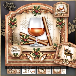 Vintage Christmas Male Whisky with Cigarettes Mini Kit
