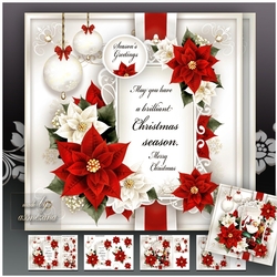 Christmas Red Poinsettias with Verse Mini Kit