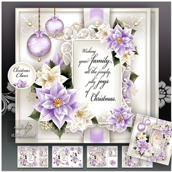 Christmas Violet Poinsettias with Verse Mini Kit