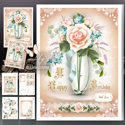 Vintage Peach Roses Mini Kit