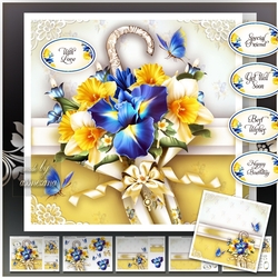 Vintage Umbrella with Spring Flowers Mini Kit