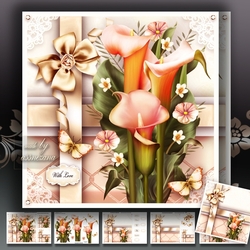 Bouquet of Orange Callas Card Mini Kit