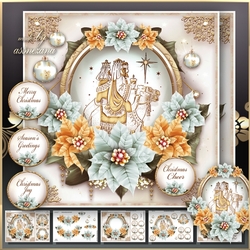 Three Kings Christmas Pastel Poinsettias Mini Kit