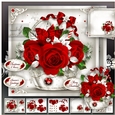 Silver Christmas Basket with Roses and Poinsettias Mini Kit