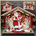 Red Winter House with Santa Claus and Reindeer Mini Kit