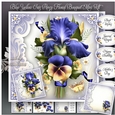 Blue Yellow Iris Pansy Floral Bouquet Mini Kit