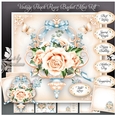 Vintage Peach Roses Basket Mini Kit