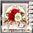 Red Cream Bouquet Vintage Card Mini Kit