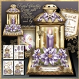 Festive Christmas Lamp with Lilac Poinsettias Mini Kit