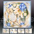 Vintage Soft Peach Blue Lily Bouquet