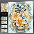 Vintage Basket with Yellow Roses Mini Kit