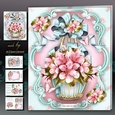 Vintage Basket with Pink Cherry Blossom Mini Kit