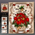 Christmas Festive Basket With Red Poinsettias Mini Kit