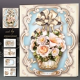 Vintage Basket with White Roses Mini Kit