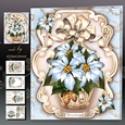 Basket With Winter Blue Poinsettias Mini Kit