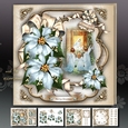 Manger Nativity Scene with Blue Poinsettias Mini Kit