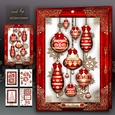 Christmas Red Vintage Baubles Decorations Mini Kit