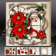 Traditional Santa Claus with Red Poinsettias Mini Kit