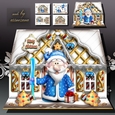 Night Christmas House With Santa Claus for Kids Card