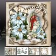 Nativity Scene with Blue Poinsettias Mini Kit