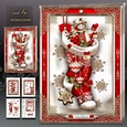 Vintage Christmas Stockings with Snowman and Bubbles Card