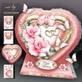 Valentine Heart with Pink Roses Card Kit