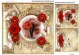 Topper Vintage Roses & Carnations with Butterfly