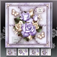 Violet Roses Bouquet with Lace Mini Kit