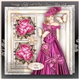 Vintage Lady with Pink Roses Mini Kit3