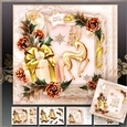 Golden Christmas Gift with Reindeer Mini Kit