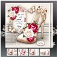 Roses with Cream Elegant Shoes Card Mini Kit