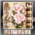 Peach Roses Bouquet Rustic Card Mini Kit
