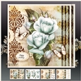 Blue Roses Bouquet Rustic Card Mini Kit