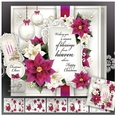 Christmas Bordeaux White Poinsettias with Verse Mini Kit
