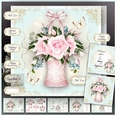 Vintage Pink Flowers Basket Mini Kit