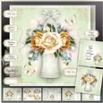 Vintage Cream Golden Flowers Basket Mini Kit