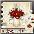 Vintage Red Flowers Basket Mini Kit
