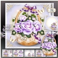 Basket with Purple Roses Mini Kit