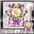 Gift Box with Purple Cream Roses Card Mini Kit