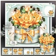 Gift Box with Yellow Orange Roses Card Mini Kit