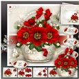 Silk Cream Basket with Red Poppies Mini Kit