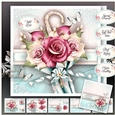 Vintage Turquoise Umbrella with Roses Mini Kit