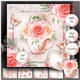 Watercolor Pink Cup with Flowers Mini Kit