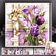 Bouquet of Violet Tulips Card Mini Kit