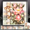 Bouquet of Lotus Flowers Card Mini Kit