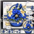 Basket Navy Blue and Gold Roses Card Mini Kit