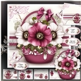 Basket with Bordeaux and White Anemone Mini Kit