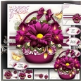 Mulberry Color Basket of Flowers Mini Kit
