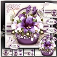 Plum Color Basket of Flowers Mini Kit